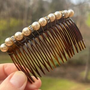 COLETTE MALOUF Soho NYC Designer Pearl/Rhinestone COMB